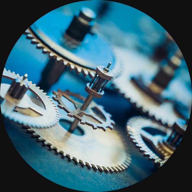 Nahaufnahme eines schweizer Uhrwerks.