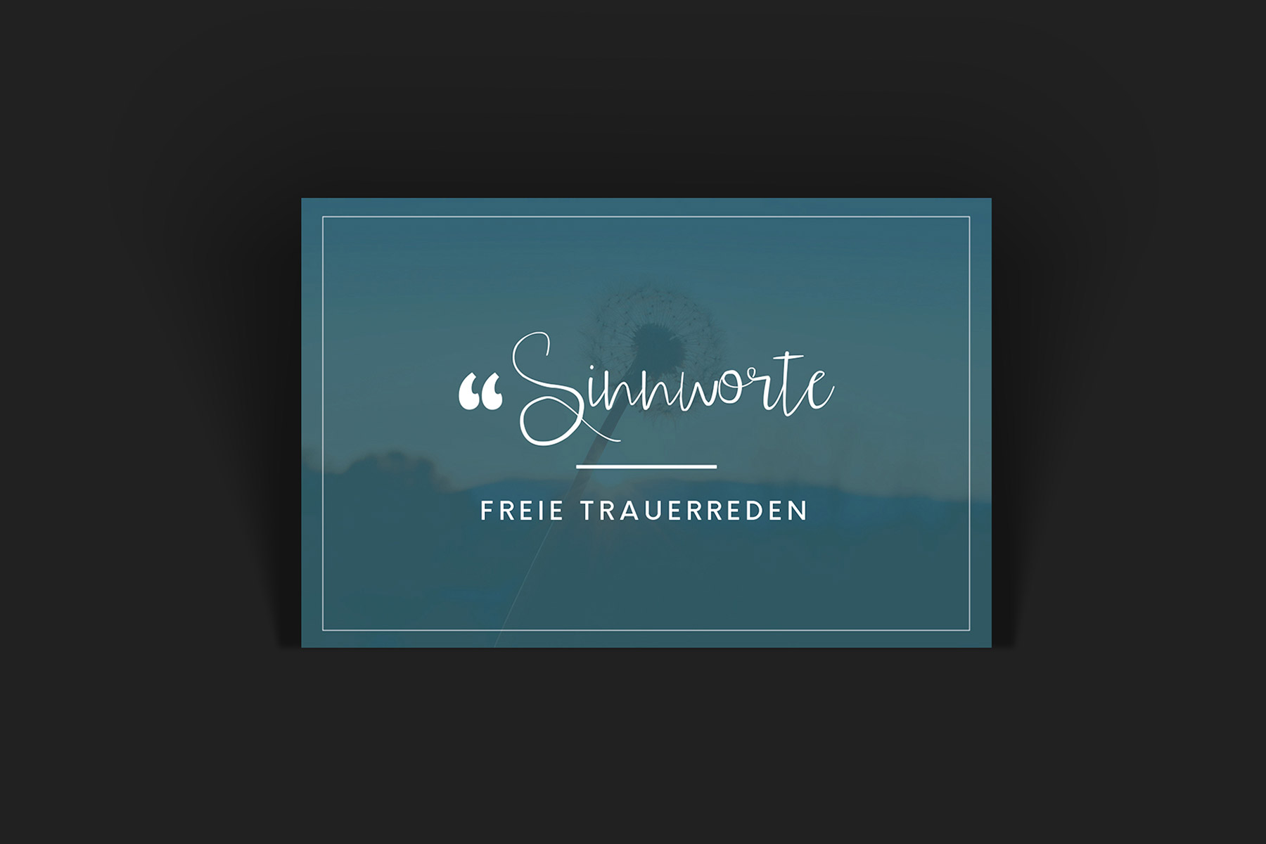 Vorderseite einer Visitenkarte mit 'Sinnworte' Logo